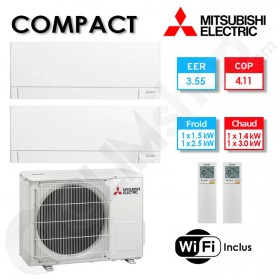 Bi-split Mitsubishi climatisation MXZ-2F42VF + 1 x MSZ-AY15VGK + 1 X MSZ-AY25VGK - (4.2 kW)