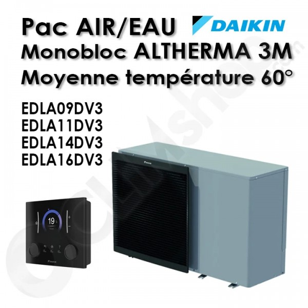 PAC AIR/EAU Daikin monobloc Altherma 3M 60°C moyenne température