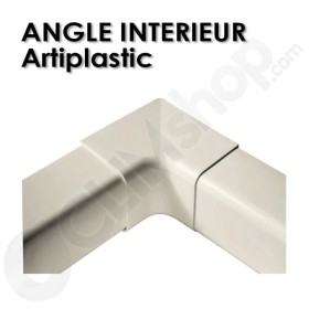 Angle intérieur goulotte ARTIPLASTIC blanc 60x45 / 80x60 / 110x75