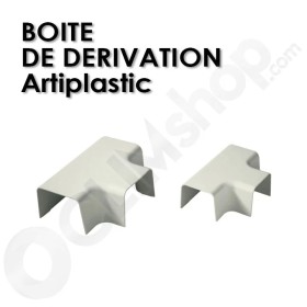 Boîte de dérivation pour goulotte ARTIPLASTIC blanc  80x60 / 110x75