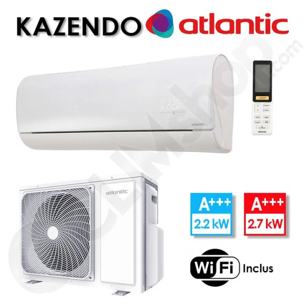 Climatiseur réversible Kazendo Atlantic R32 AS 007 JDB.UI et 1U 007 JDB.UE - Wifi intégré - 2.2 kW