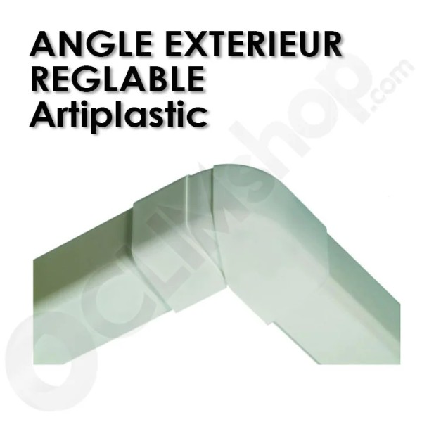 Angle extérieur réglable pour goulotte ARTIPLASTIC blanc 80x60